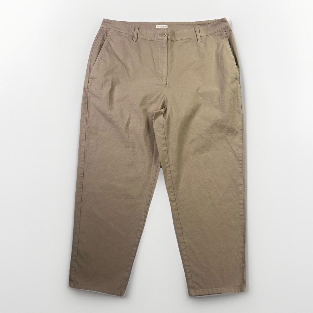 Eileen Fisher‎ Cotton Hemp Lantern Ankle Pant Crop Fits Large (No Size Tag)